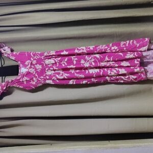 Japna pink and White Floral Ankle length Dress